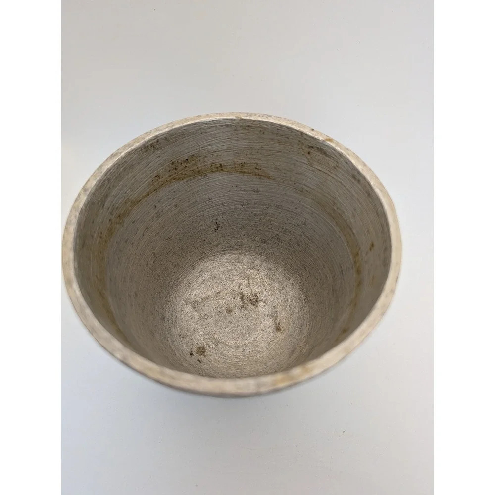 Vintage Cast Aluminum Footed Mortar Pestle Set Silver Rustic Apothecary Kitchen